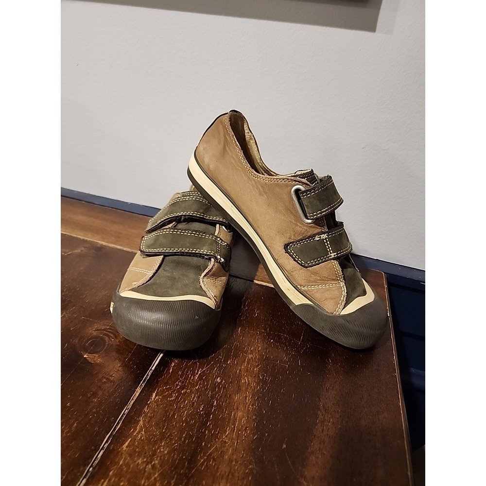 KEEN Sneakers Brown Sula Boys Women Sz 4‎ Double Straps Shoes Hook & Loop 0512
